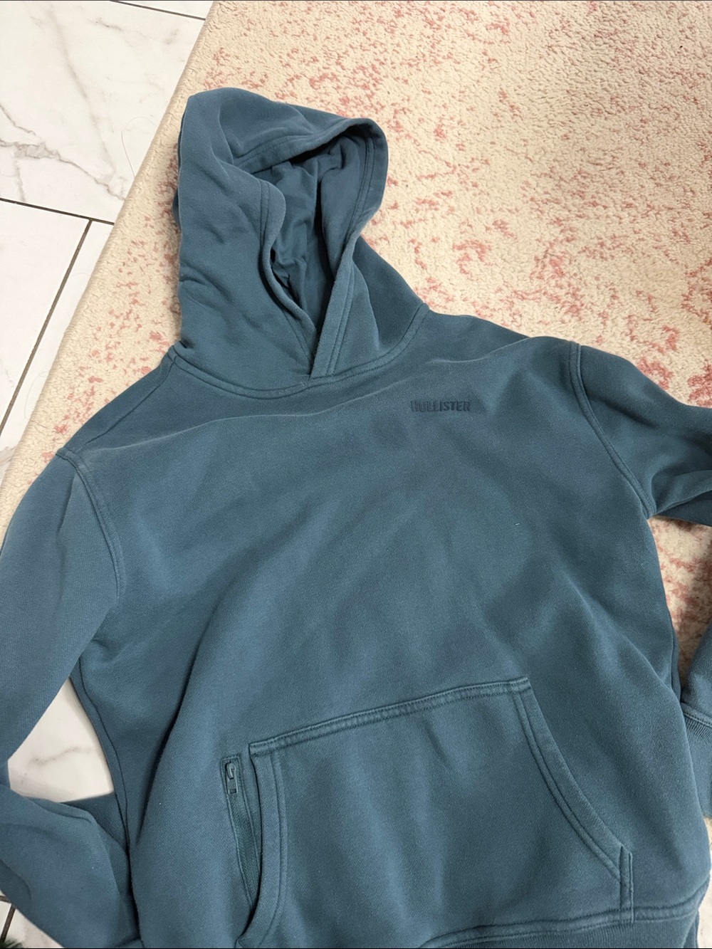 Hollister Men's Hooded Sweatshirt - Dusty Teal